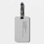 Chic Uniek Schrift Grijs Modern Minimalistisch Bagagelabel (Achterkant verticaal)