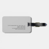 Chic Uniek Schrift Grijs Modern Minimalistisch Bagagelabel (Achterkant horizontaal)