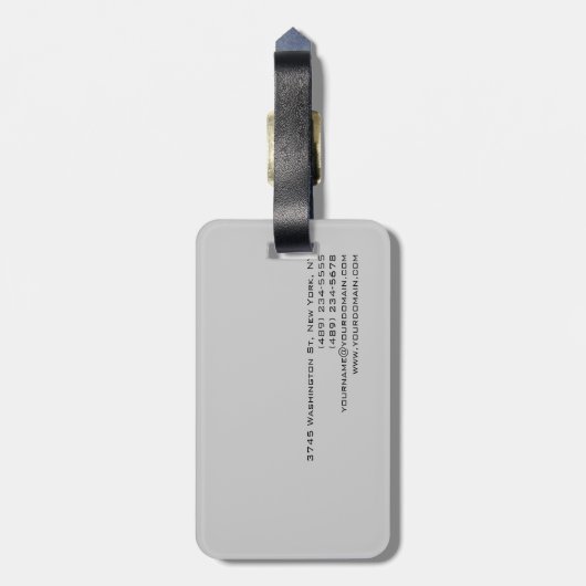 Chic Uniek script grijs Bagagelabel (Achterkant verticaal)