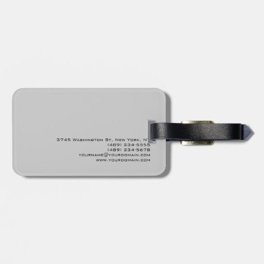 Chic Uniek script grijs Bagagelabel (Achterkant horizontaal)