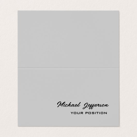Chic Uniek script grijs Visitekaartje (Buitenkant ongevouwen)