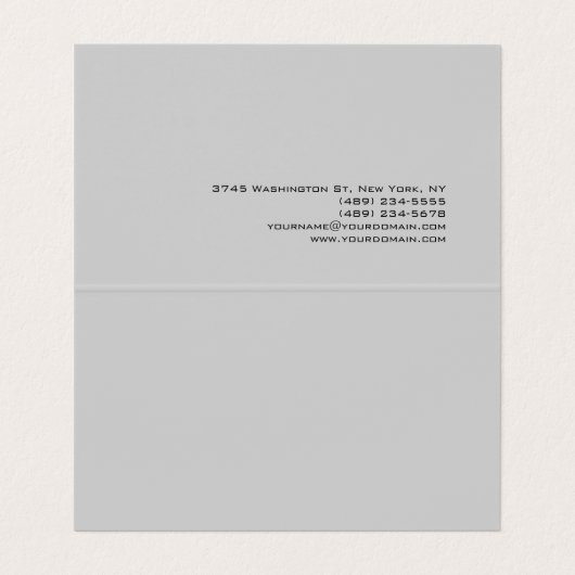 Chic Uniek script grijs Visitekaartje (Binnenkant ongevouwen)