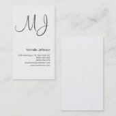 Chic Unique Monogram Visitekaartje (Voorkant / Achterkant)