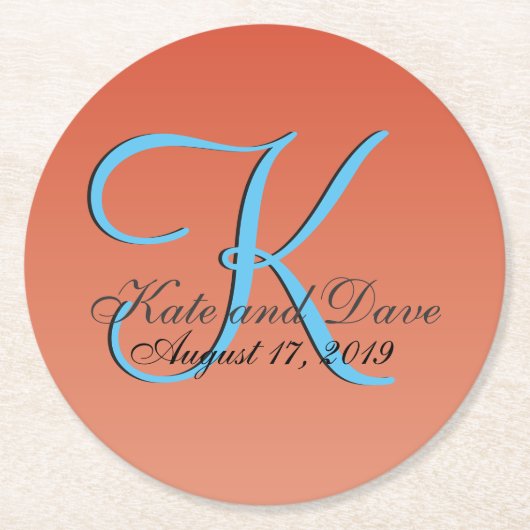 Chic Unique Red Oranje Ronde Kartonnen Onderzetter (Voorkant)