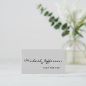 Chic Unique Script Grey Visitekaartje (Staand voorkant)