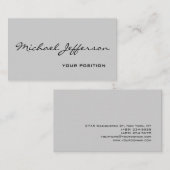 Chic Unique Script Grey Visitekaartje (Voorkant / Achterkant)