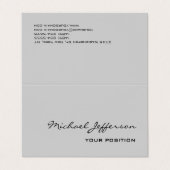 Chic Unique Script Grey Visitekaartje (Buitenkant ongevouwen)