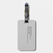 Chic Unique Script Grey Visitekaartje Bagagelabel (Achterkant verticaal)