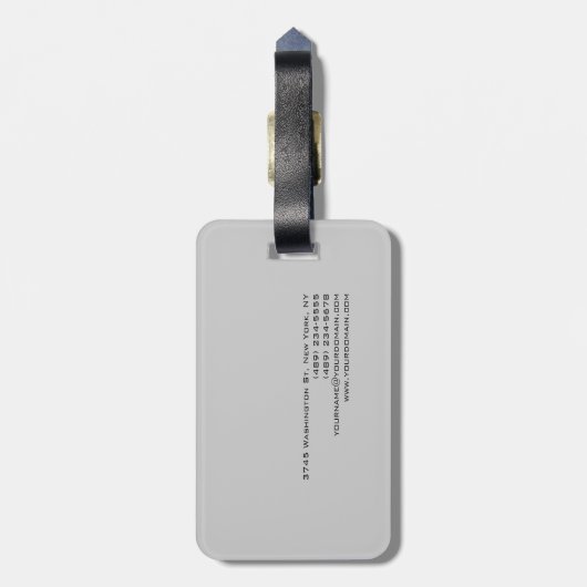 Chic Unique Script Grey Visitekaartje Bagagelabel (Achterkant verticaal)
