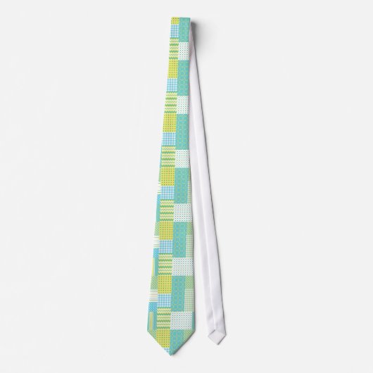 Chic Unisex Necktie: Daffodils, Faux-Patchwork Stropdas (Voorkant)