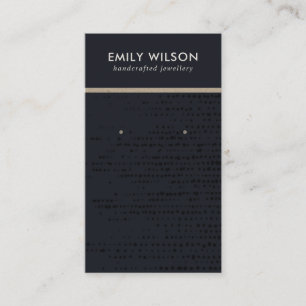 CHIC URBAN BLACK KRAFT STUD EARRING DISPLAY CARD VISITEKAARTJE