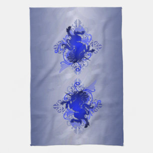 Chic Urban Fantasy Blue Unicorn Kitchen Towels Theedoek