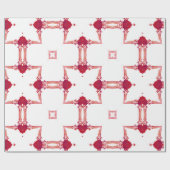 Chic Urban Magenta White Gold Designer Fretwork Cadeaupapier (Vlak)