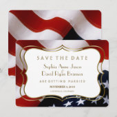 Chic USA vlag Gold Wedding Save the Date (Voorkant / Achterkant)
