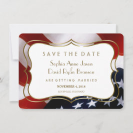 Chic USA vlag Gold Wedding Save the Date