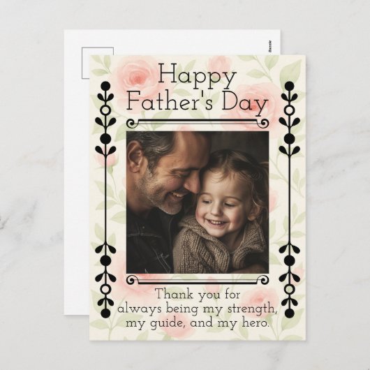 Chic Vaderdag Briefkaart met aangepaste foto (Voorkant / Achterkant)