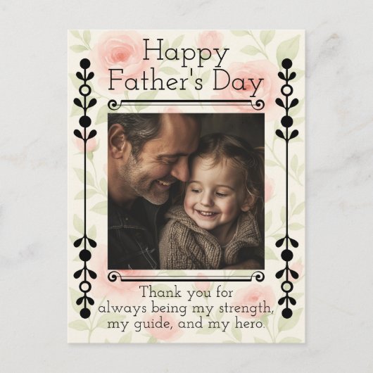 Chic Vaderdag Briefkaart met aangepaste foto (Voorkant)