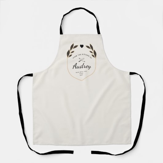 Chic Van De Keuken Baker Custom Name Modern Schort (Voorkant)