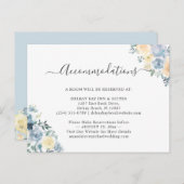Chic Vanilla Blue Floral Accommodaties Kaart (Voorkant / Achterkant)