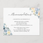 Chic Vanilla Blue Floral Accommodaties Kaart (Voorkant)