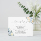 Chic Vanilla Blue Floral Accommodaties Kaart (Staand voorkant)