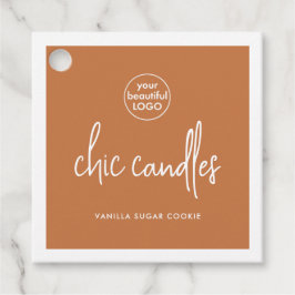 Chic Vanilla Brown Candle Hang Label met Logo