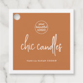 Chic Vanilla Brown Candle Hang Label met Logo (Voorkant)