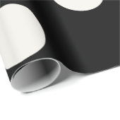Chic Vanilla Polka Dots Patroon op Black Wedding Cadeaupapier (Rol Hoek)