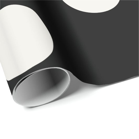 Chic Vanilla Polka Dots Patroon op Black Wedding Cadeaupapier (Rol Hoek)