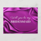Chic Velvet Paarse Zijde word mijn Bridesmaid Briefkaart (Voorkant)