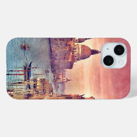 Chic Venice Canal Pastel Waterverf Art Case-Mate iPhone Case (Achterkant (horizontaal))