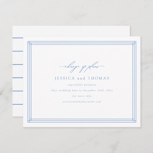 Chic Venster Huwelijk Uitstel Wijzig de Datum Aankondiging (Voorkant / Achterkant)
