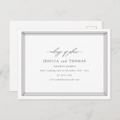 Chic Venster Huwelijk Uitstel Wijzig de Datum Aankondigingskaart (Voorkant / Achterkant)