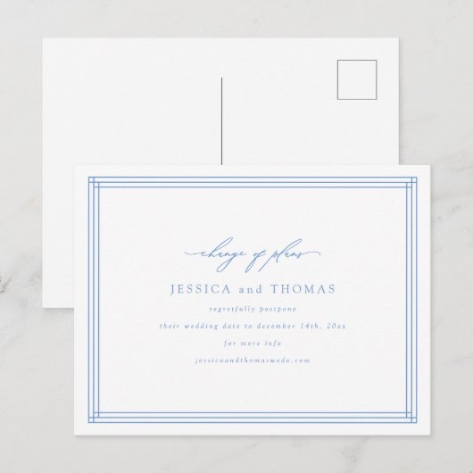 Chic Venster Huwelijk Uitstel Wijzig de Datum Aankondigingskaart (Voorkant / Achterkant)