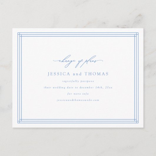 Chic Venster Huwelijk Uitstel Wijzig de Datum Aankondigingskaart (Voorkant)