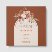 Chic Verbrand Sinaasappel Pampas Grass Boho Boog H Gastenboek (Voorkant)