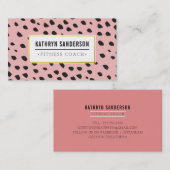 CHIC verfdabs streken stippen zwart goud koraal ro Visitekaartje (Voorkant / Achterkant)