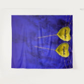 Chic verloofd hart bruiloft foto achtergrond blauw wandkleed (Voorkant (horizontaal))