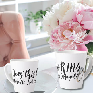 Chic Verloving cadeau voor bruid Show uit de ring Latte Mok
