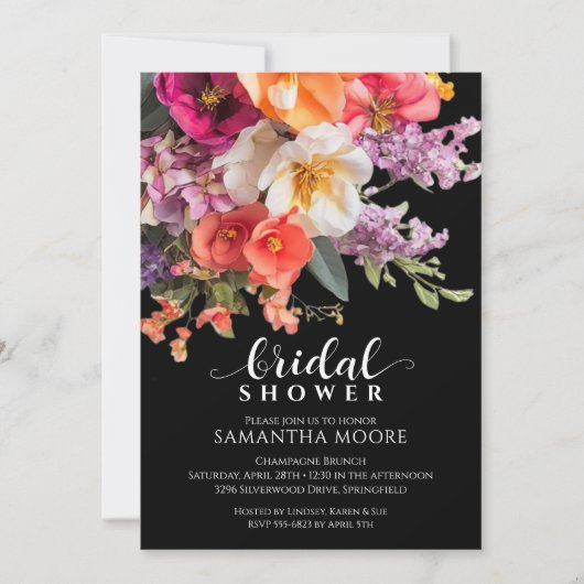 Chic Vibrant Floral Vrijgezellenfeest Kaart (Voorkant)