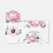 Chic Victoriaans Blush Pink Peony Daisy Wedding Bedankdoosjes (Uitgevouwen)