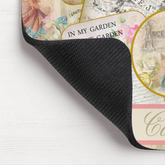 Chic Victoriaans Ephemera Angels Rozen Monogrammed Muismat (Hoek)