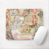 Chic Victoriaans Ephemera Angels Rozen Monogrammed Muismat (Met muis)