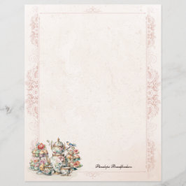 Chic Victoriaans High Tea persoonlijk briefpapier
