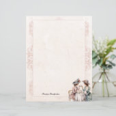 Chic Victoriaans High Tea Roos Lady Stationery Pap (Staand voorkant)