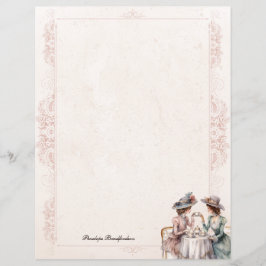 Chic Victoriaans High Tea Roos Lady Stationery Pap
