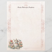 Chic Victoriaans Tea Monogrammed Stationery Paper (Voorkant)