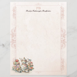 Chic Victoriaans Tea Monogrammed Stationery Paper