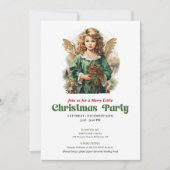 Chic Victorian Christmas angel party invitation Kaart (Voorkant)