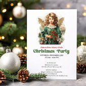 Chic Victorian Christmas angel party invitation Kaart
